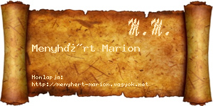 Menyhért Marion névjegykártya